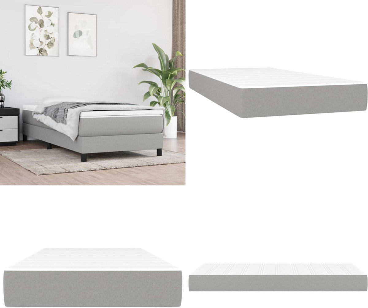 vidaXL Pocketveringmatras 90x190x20 cm stof lichtgrijs - Pocketveringmatras - Pocketveringmatrassen - Matras - Pocketvering Matras