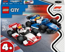 foto van LEGO City F1 Williams Racing en Haas F1 racewagens - 60464