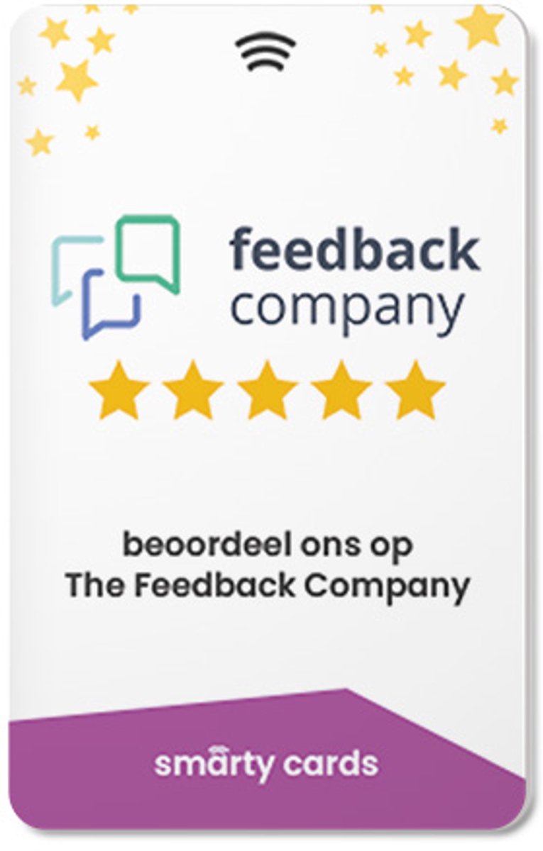 Smarty Cards Gele Sterren - Feedback Company Review Kaart - NFC - Gele Sterren - Duidelijk en Effectief