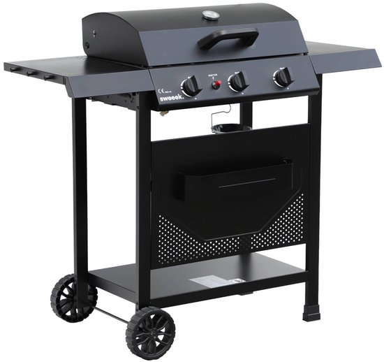 sweeek - Gasbarbecue madeleine zwart, 3 branders, buitenkeuken, l 109,5 x b 59 x h 125 cm