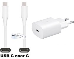 OneOne 25W super snellader + 1,0m sterke USB C naar C kabel. PD lader. Oplader adapter past op Samsung Galaxy M07, F07, M17, F17, Z TriFold, Tab A11 / A11+, Tab S11 / S11 Ultra, Tab S5e, Tab S6, Tab S7, Tab S8