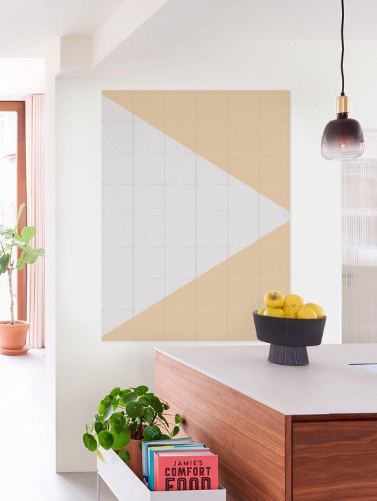 IXXI Color blocking - Gris Beige, Allon Dery - 80 x 100 cm - Support d'accrochage gratuit - Grande Décoration murale et posters - Graphisme, Abstrait,