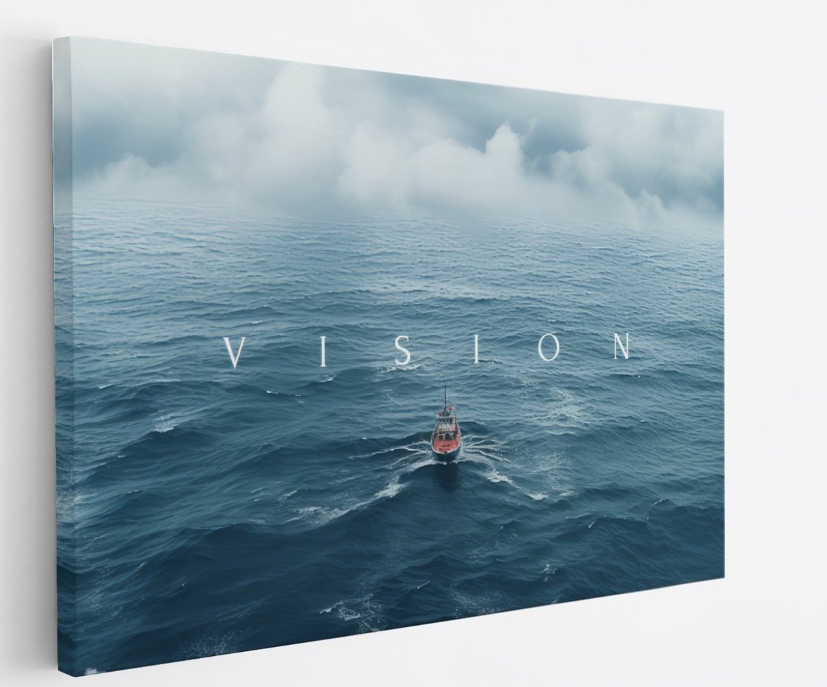 Saammp Canvas Schilderij - Vision - Quote - Motivatie - 90x60 - Foto op canvas - Wanddecoratie - Muurdecoratie Woonkamer - Slaapkamer decoratie - Canvas Print Multicolor