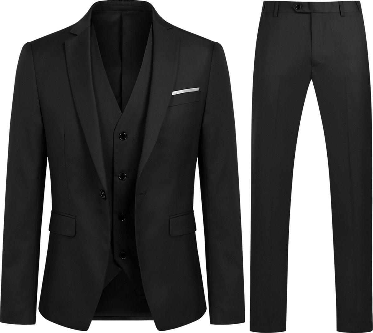 ALLTHEMEN Heren Slim Fit 3-delige Moderne Pakken - Herenpak Voor Zakelijke Bruiloften - 3XL
