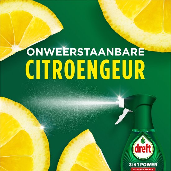 Dreft 3in1 Power Spray voor Vaat en Keuken - Navulling - Vetverwijderaar - Citroengeur - 10 x 500 ML