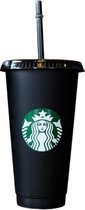Starbucks Beker - Zwarte Drinkbeker - Matte Black - Met Rietje en Deksel - Herbruikbaar- ijskoffie beker - Milkshake beker - Tumbler - Cup - Limited Edition 2025