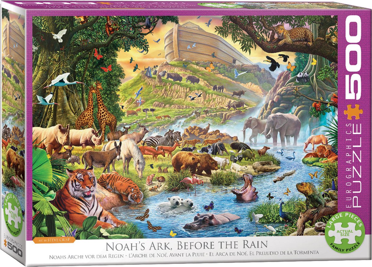 Eurographics puzzel Noah`s Ark Before the Rain - 500 XXL puzzel voor senioren met grote stukken