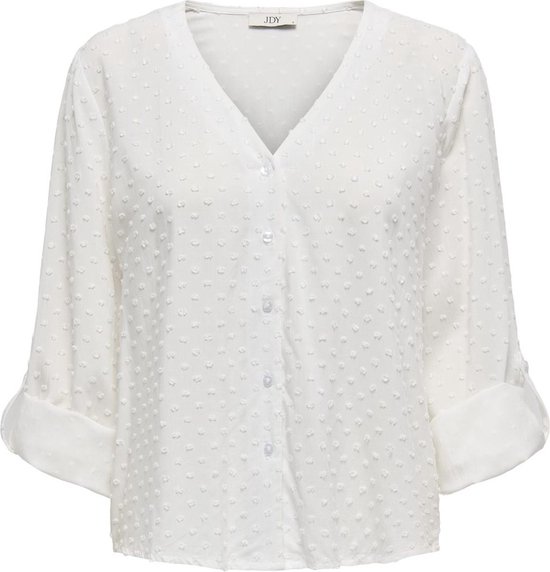 JDY JDYDIANA LIFE 7/8 DOBBY SHIRT WVN NOOS Dames Blouse - Cloud Dancer