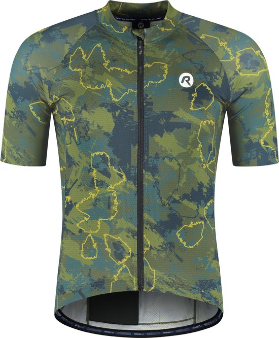 Rogelli Essential Graphic II Fietsshirt Heren - Korte Mouwen - Wielrenshirt - Groen/Blauw - Maat XXL