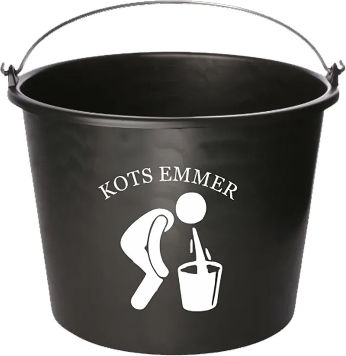 Emmer - Kots emmer - Cadeau emmer - met tekst - 12 liter - zwart