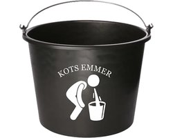 Emmer - Kots emmer - Cadeau emmer - met tekst - 12 liter - zwart - vriendenweekend - drank cadeau - verjaardag
