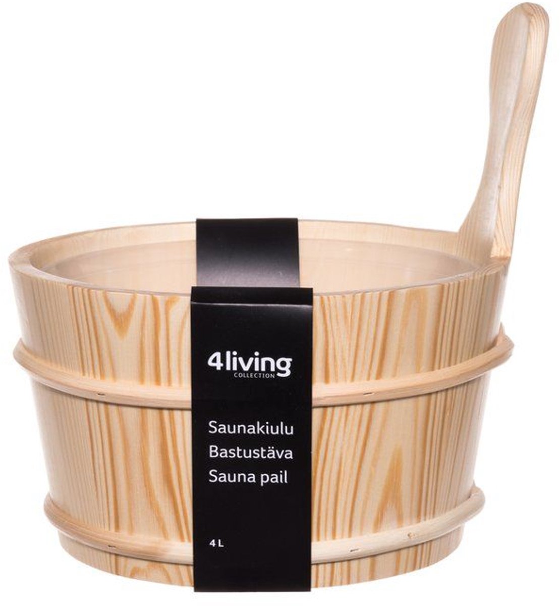 Goedkoopste 4Living houten sauna emmer (4 liter) met greep - sparrenhout