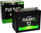 Zwarte Fulbat U1-9 SLA accu met groene accenten, 12V, 28Ah, 300A (CCA), met doos.