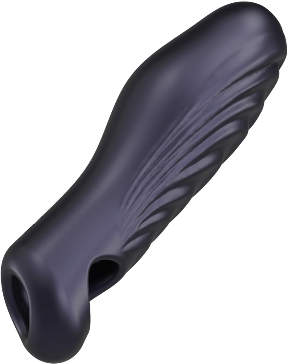 ManWan - Ryzer - Penis Extender en Zachte Masturbatie Sleeve - Black Plum