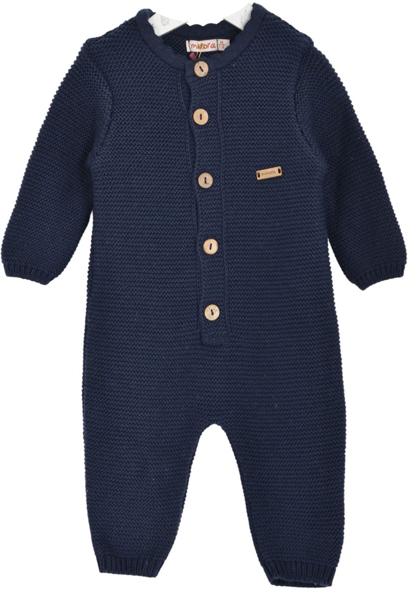 Minora gebreide baby kleding jongens-Unisex boxpakje-Kraamcadeau- Babyshower-Newborn overalls winter- Marineblauw 6/9 Maanden