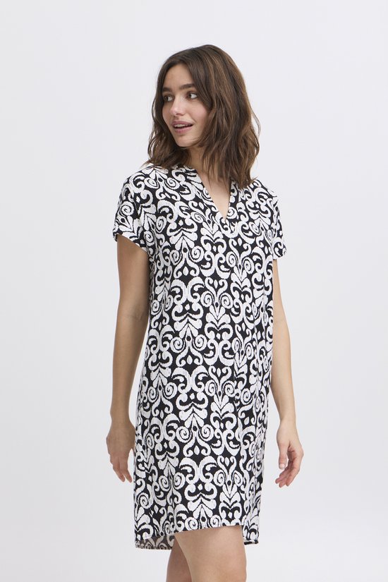 b.young BYFALAKKA V NECK DRESS - Dames Jurk - Maat 40