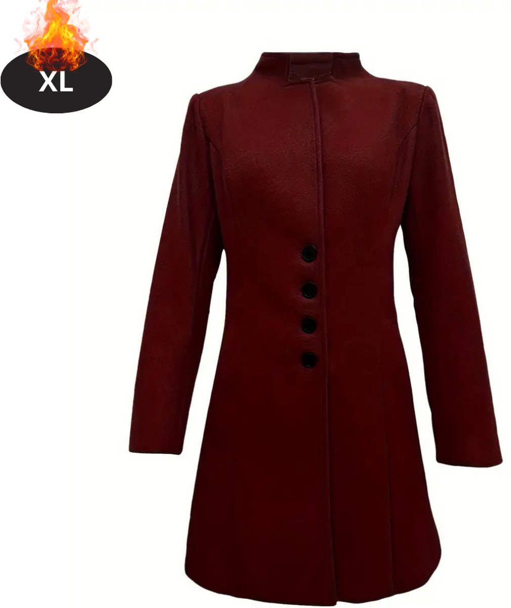 Bovista Mantel Dames Tussenmantel Jas Mantelpakje Trenchcoat Overjas Overcoat Winter Donkerrood