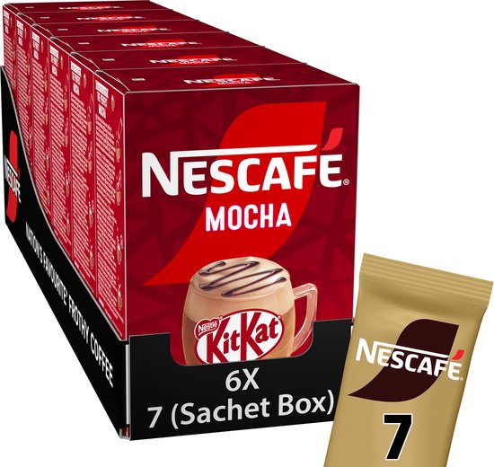 Café instantané Nescafé Gold Mocha Kitkat - 7 sachets (147 g) x 6 boîtes