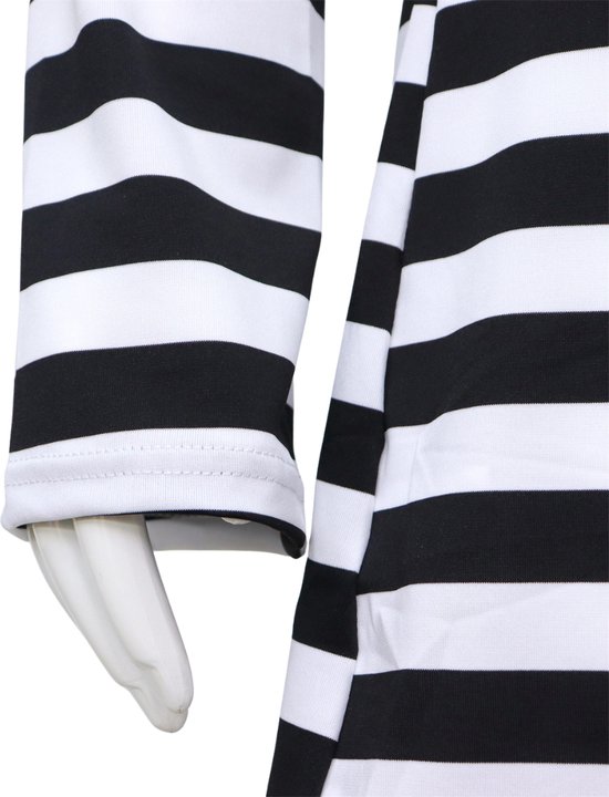 Joya Kids® Robe Crooks rayée | Robe de costume de prisonnier | Habille la robe | Déguisement / femme | Bandit | Déguisements | Costume de carnaval | Femmes | Taille M