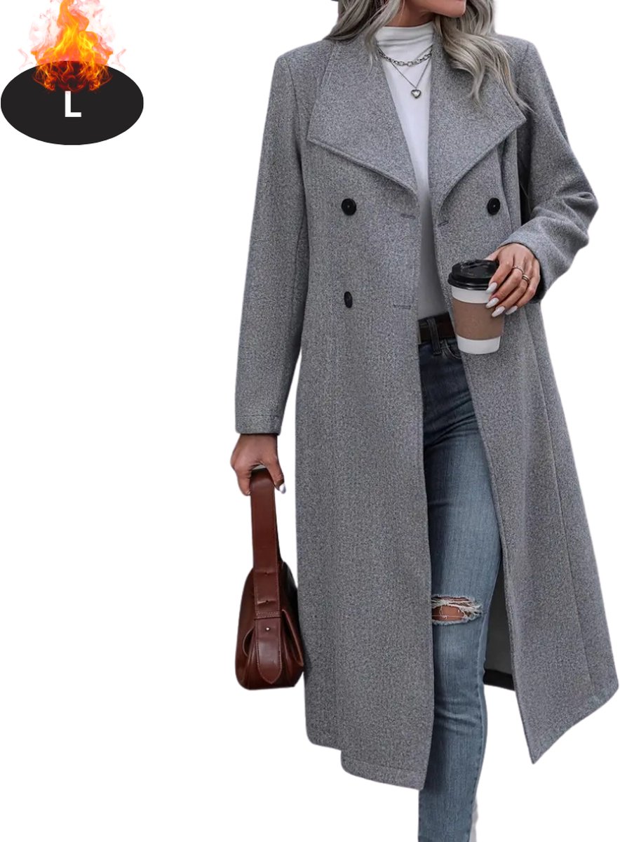Bovista Mantel Dames Tussenmantel Jas Mantelpakje Trenchcoat Overjas Overcoat Winter Donkergrijs