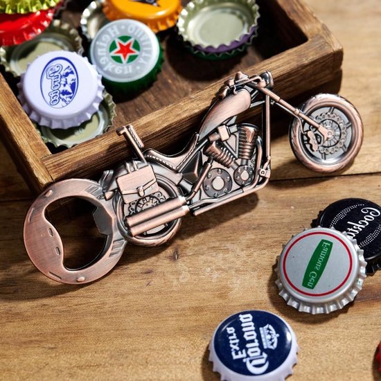 Motorfiets bier flesopener - unieke biergeschenken voor vaderdag, kerst en verjaardagen