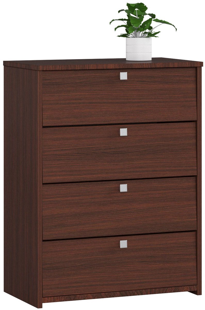 Wenge Schoenkast met 4 Kanteldeuren - 60 cm Breed, Klassiek Stijl, Stabiel Staan - Voor 12 Paar Schoenen, Mat Afwerking, Zelfmontage, Hoogwaardige Gelamineerde Plaat met ABS Randafwerking