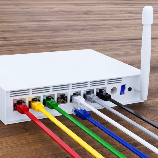 HB-DIGITAL 90° hoek digitale LAN-netwerkkabel RJ45 stekker 0,5 m 50 cm