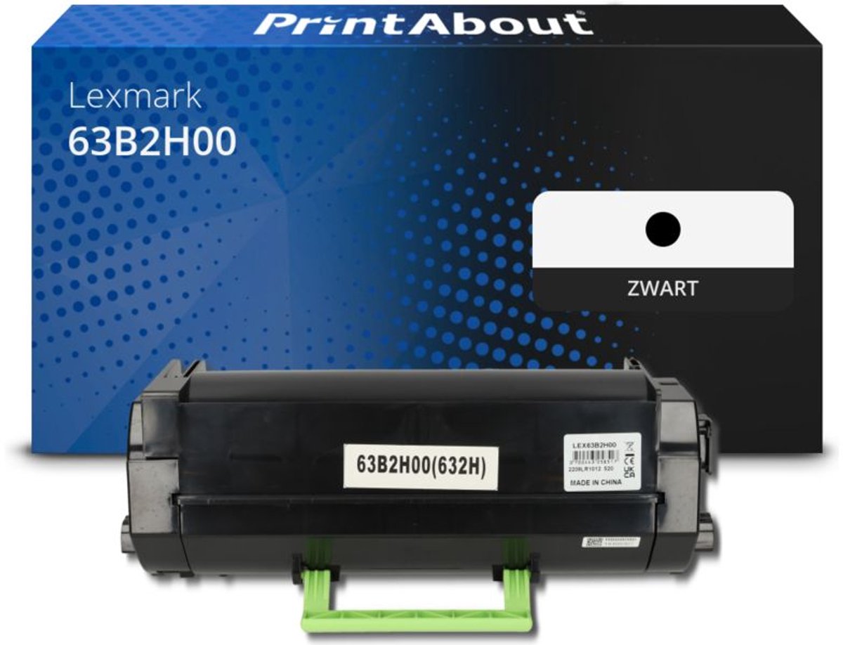 PrintAbout Huismerk Lexmark 63B2H00 Toner Zwart Hoge capaciteit
