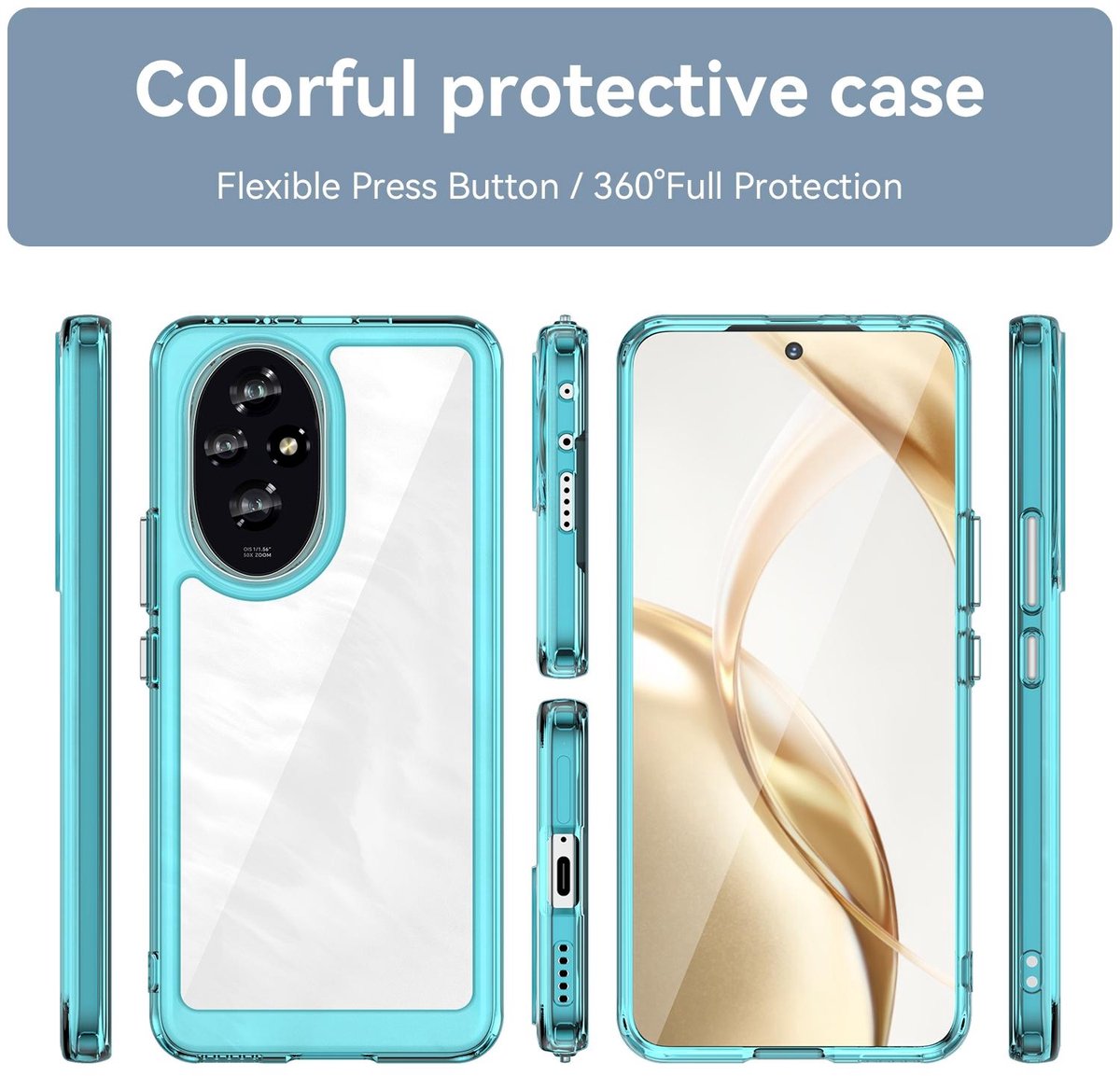Mobigear Hoesje geschikt voor HONOR 200 Telefoonhoesje Hardcase | Mobigear Crystal Backcover | 200 Case | Back Cover - Blauw