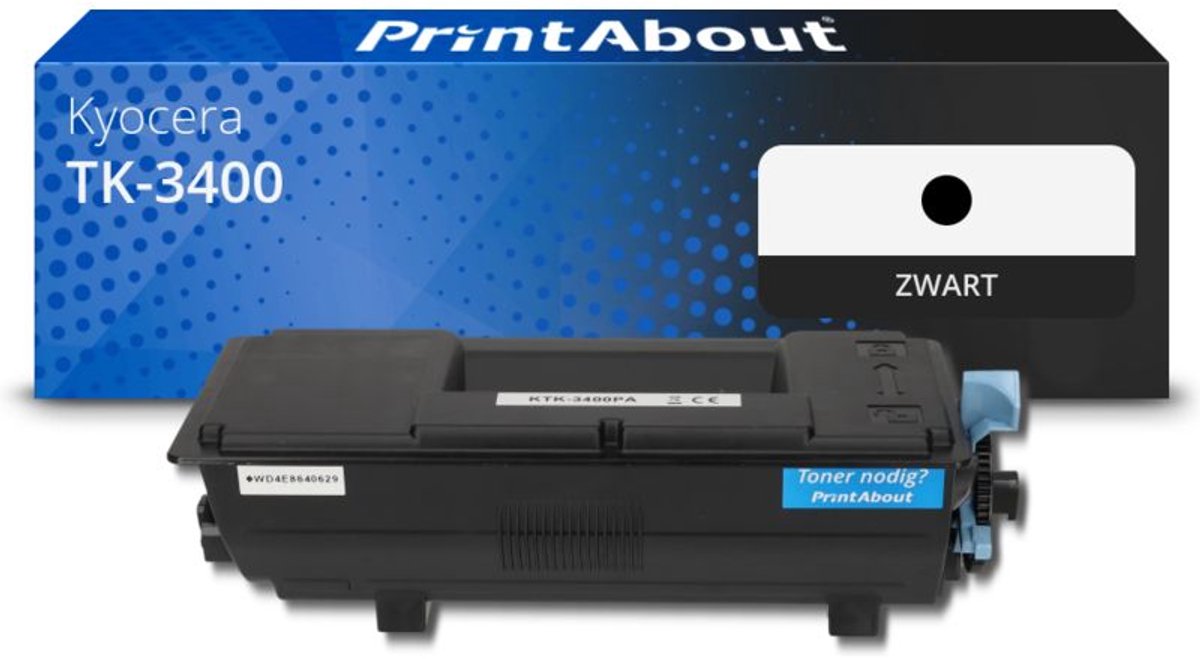 PrintAbout huismerk Toner TK-3400 Zwart geschikt voor Kyocera