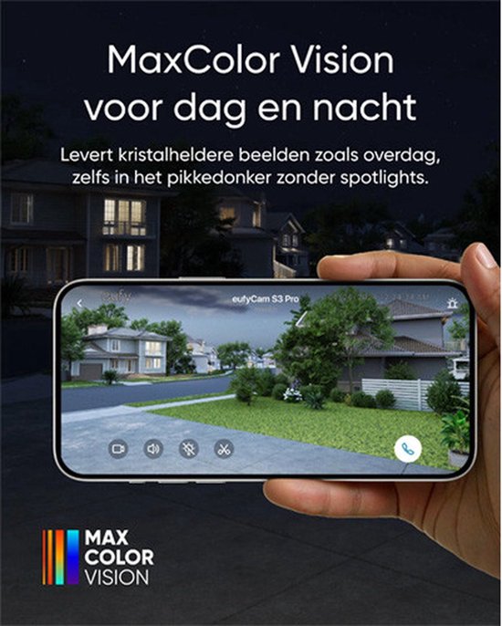 eufy Security S3 Pro Buitencamera, Add-on 3-pack - Outdoorcam - 4K Ultra HD-resolutie, MaxColor Vision™ technologie, Zonne-energie met SolarPlus™ 2.0, Compatibel met Apple HomeKit, Alexa en Google Assistant - Bundelvoordeel van Eufy — afbeelding 5