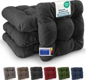 Bol.com Beautissu HighLux SK – Set van 4 Premium Stoelkussen 40x40 cm Antraciet – Robuust Zitkussen UV-bestendig – 8 cm Dik – In... aanbieding