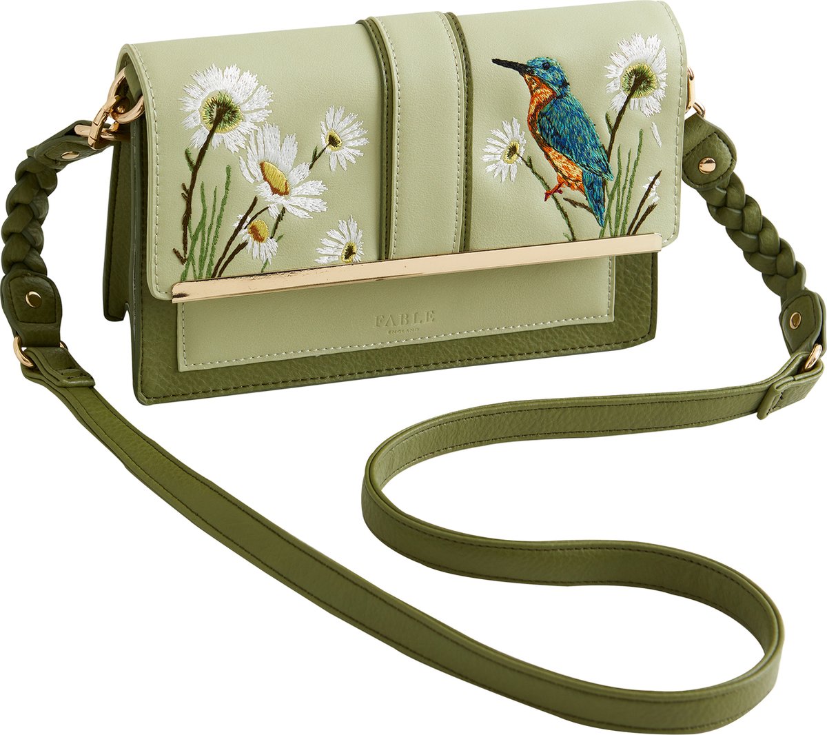 Fable England Kingfisher Embroidered - Handtas - Crossbody Tas - Schoudertas - Handtassen - Tassen - Dames