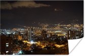 Poster De skyline van Medellin in de avond in het Zuid-Amerikaanse Colombia - 30x20 cm