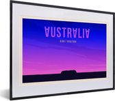 Fotolijst incl. Poster - Illustratie van Uluru in Australië - 40x30 cm - Posterlijst