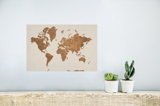 Wereldkaart d'autres cartes anciennes sur fond rose 30x20 cm