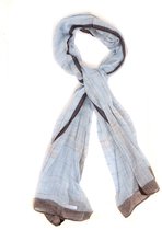 Matin | Sjaal lichtblauw met grijze uiteinden