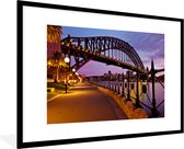 Fotolijst incl. Poster - Weg onder de Sydney Harbour Bridge in Australië - 90x60 cm - Posterlijst