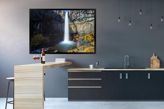 Affiche encadrée Cascade - Islande - Nature - 120x80 cm