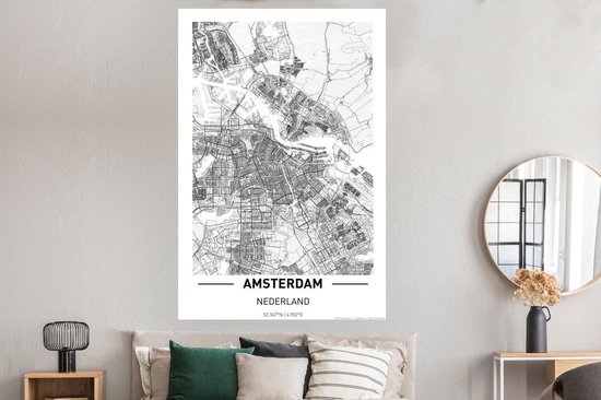 Affiche City Map Amsterdam - 120x180 cm XXL - Carte