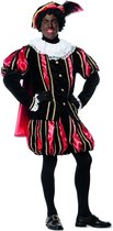 Piet Kostuum | Luxe Piet Rood Zwart Met Cape Kostuum | XXL | Sinterklaas | Verkleedkleding
