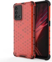 Voor OPPO K9 schokbestendige honingraat pc + TPU-beschermhoes (rood)