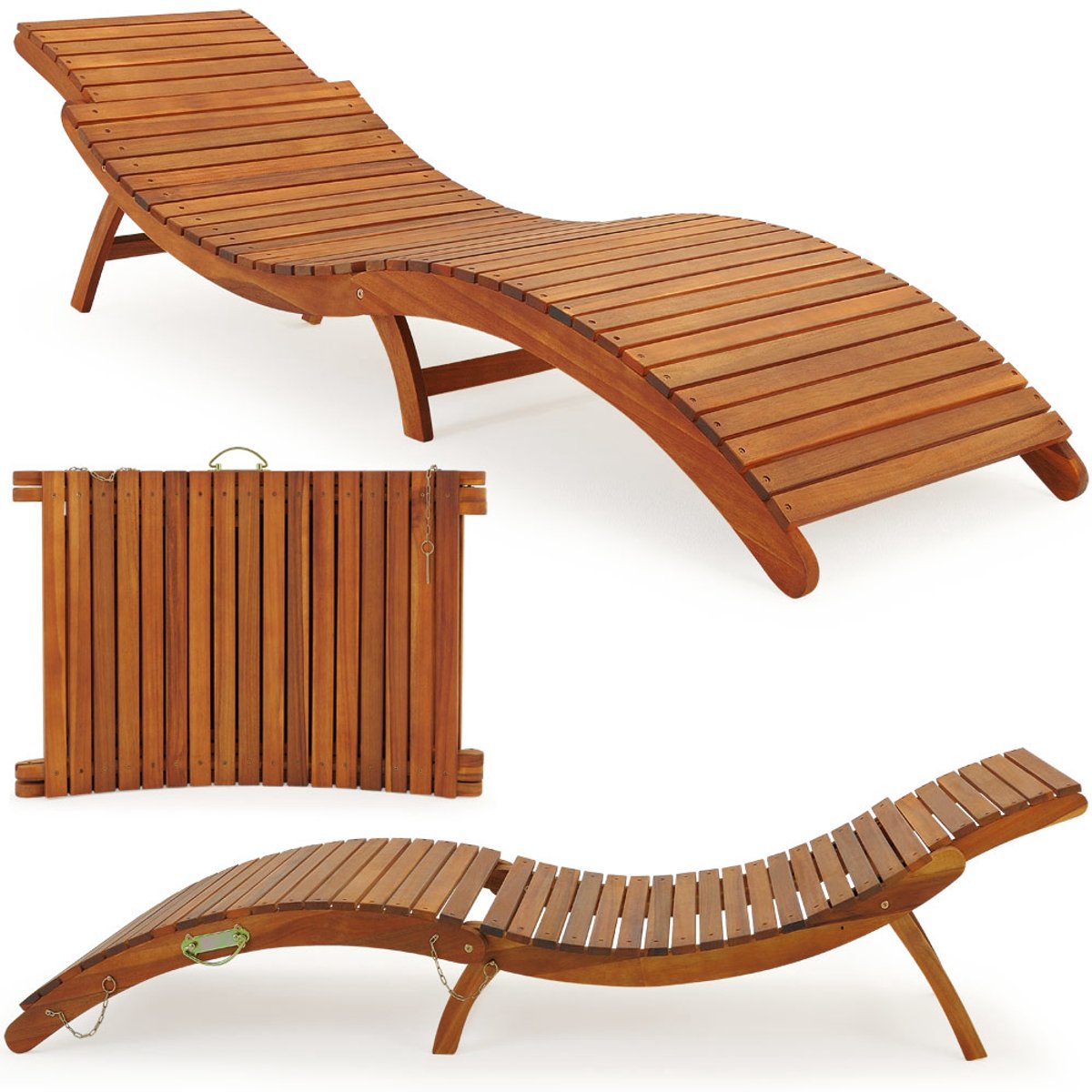 Loungebank ergonomisch van Acacia hardhout