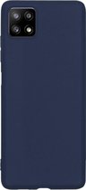 Samsung A22 Hoesje Siliconen Case (5G versie) Hoes - Samsung Galaxy A22 Hoesje Cover Hoes Silicone - Donker Blauw