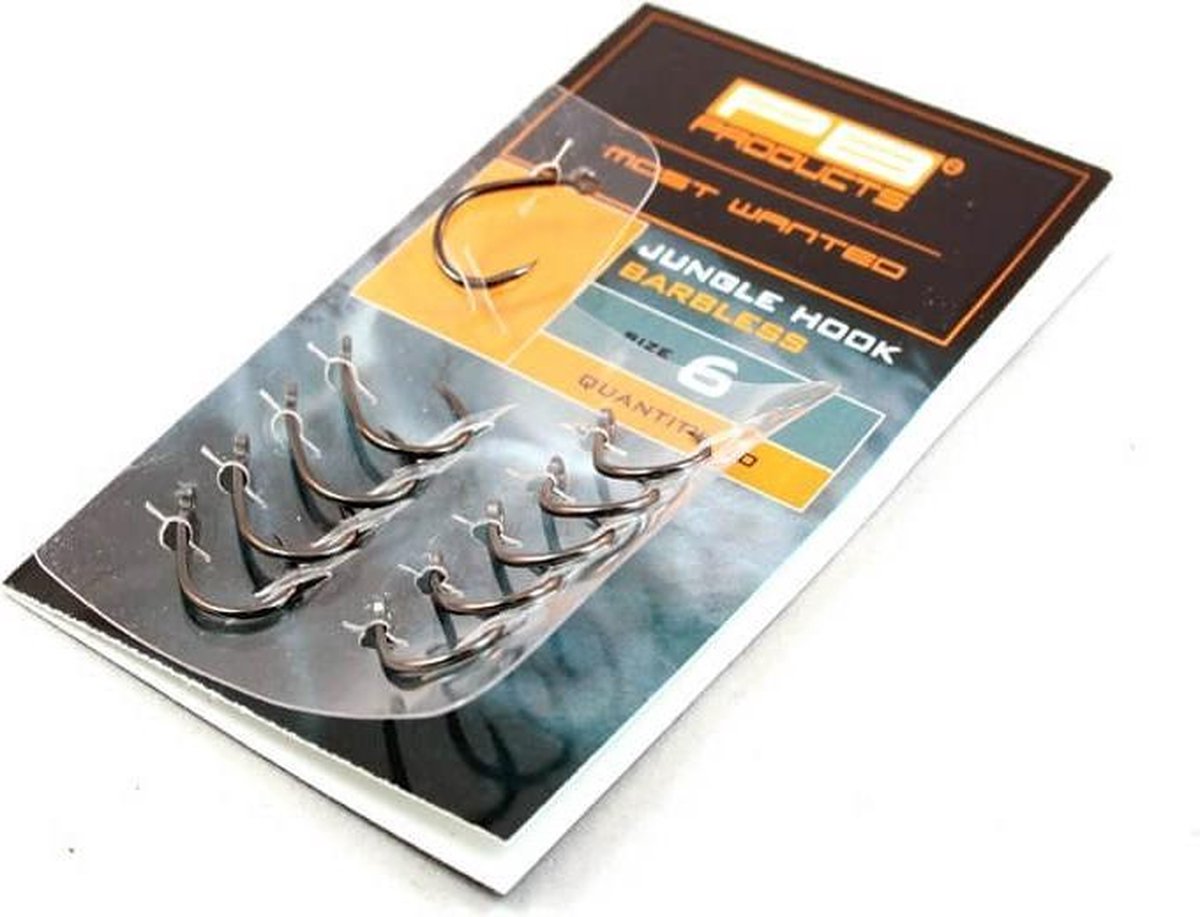 PB Products - Jungle Barbless Hook DBF - Karperhaken 10 stuks - Maat 4