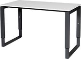 Verstelbaar Bureau - Domino Plus 120x60 wit - zwart frame