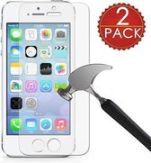 Hoesje voor Apple iPhone 5S - SE - Book Case - Zwart met 1x Transparant Tempered Glass