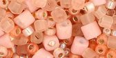 TOHO Multi shape, color mix beads. Plichi Peach mix