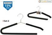 Set 2 hangers metalen zachte comfortime