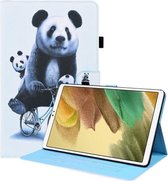 Voor Samsung Galaxy Tab A7 Lite 8.7 SM-T220/SM-T225 Animal Patroon Horizontale Flip Lederen Case met Houder & Kaartsleuven & Fotolijst (Fietsende Panda)